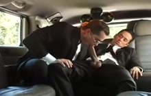 Gay guys in limo fuck