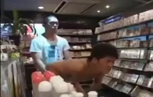Horny Asian gays fucking in the store