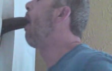 Big black cock inside his mouth