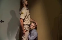 Horny cop giving a head to a stranger