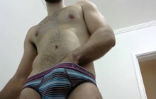 Sexy Latino hunk playing with his dick on webcam