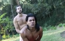 Horny Muscled Latino Studs Fuck Outdoor