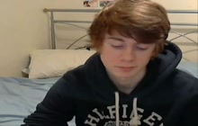 Ginger twink masturbating while chatting with boyfriend
