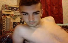 Hot French twink displays his cock and hairy ass on webcam