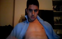 Latino boyfriend pleasuring himself on webcam