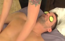 First a massage and then two hard dicks